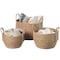 Vintiquewise Decorative Round Wicker Woven Rope Storage Blanket Basket with Braided Handles , PK 3 QI003835.3 - alternate 1